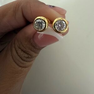 JTV Gold and Silver Crystal Earrings